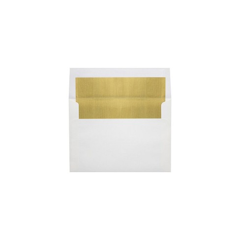 LUX A6 Foil Lined Invitation Envelopes 4 3/4x6 1/2  White w/Gold Lining FLWH4875-04-50 - image 1 of 1