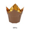Unique Bargains Cupcake Liners Flame Cup Disposable Oil-proof Paper Gold Tone 2.05"x2.76" 50 Pcs - 4 of 4