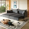 GDFStudio Wistar Contemporary Velvet Upholstered 3-in-1 Convertible Sofa Bed with Gold Metal Trim - 4 of 4