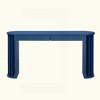 KIGFTSOD Long Oak Veneer Console Table with Curved & Straight Line Design, Behind the Couch Farmhouse Table for Entrance Hallway Living Room - 2 of 4