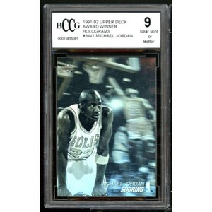 Michael Jordan Card 1991-92 Upper Deck Award Winner Holograms #AW1 BGS BCCG 9 - 1 of 2