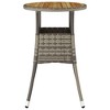 vidaXL Patio Table, 23.6"x29.5" Acacia Wood and Poly Rattan Gray - 4 of 4