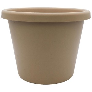 The HC Companies 15.5 Inch Round Classic Planter - Plastic Plant Pot for Indoor Outdoor Plants Flowers Herbs, Sandstone - 1 of 4