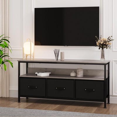 TV Schrank,Fernsehtisch Aus Holz, TV Board, Fernsehschrank Mit 3 Schubladen Und Regalen, TV Regal für Fernseher Bis Zu 55 Zoll, für Wohnzimmer