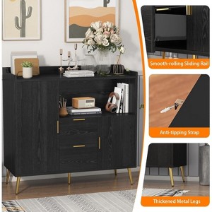 40" Kitchen Buffet Cabinet with 2 Drawers & 2 Doors - Storage Sideboard for Microwave, Coffee Bar & Dining Room - 1 of 4