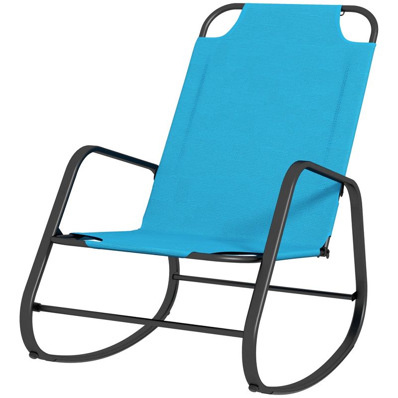 Outsunny Garden Rocking Chair, Outdoor Indoor Sling Fabric Rocker for Patio, Balcony, Porch, 1 of 7
