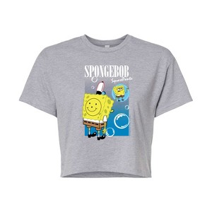Women's - Spongebob Squarepants - Bubbles Cropped Graphic T-Shirt - 1 of 4
