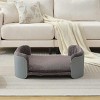 Scandinavian Style Elevated Cat Couch Bed with Washable Mattress, Indoor Pet Furniture for Medium Cats and Dogs -3irtyhousy - 3 of 4