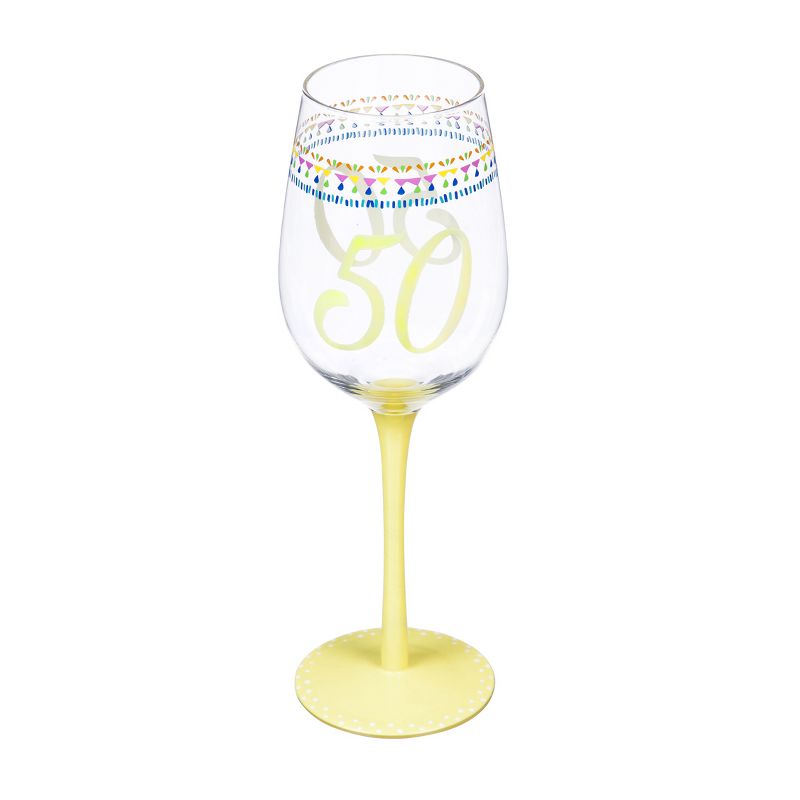 Evergreen Beautiful 50th Birthday Color Changing Wine Glass - 3 x 3 x 10 Inches, 1 of 7