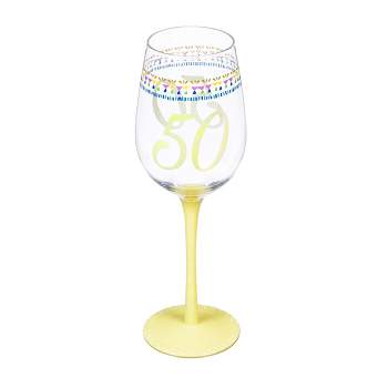 Evergreen Beautiful 50th Birthday Color Changing Wine Glass - 3 x 3 x 10 Inches