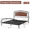 Metal Bed Frame with Wooden Headboard & Footboard, Heavy-Duty Platform, Noise-Free, No Box Spring Needed, Easy Assembly, Black - 2 of 4
