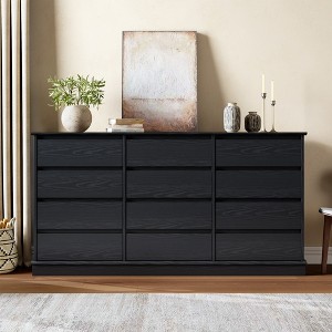 5/9/12 Drawer Dresser for Bedroom, Large Wooden Double Dresser with Deep Drawers and Wide Top, Horizontal Chest for Closet, Living Room, Hallway - 1 of 4