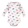 Hudson Baby Infant Girl Cotton Long-Sleeve Bodysuits, Pink Moose - image 4 of 4