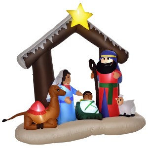 Aghana Digitals 6ft LED Lighted Christmas Inflatable Nativity Scene, Outdoor Waterproof Blow-Up - 1 of 4