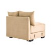 Vynxaria 28" Camel Corduroy Armless Sofa - Extra-Wide Thick Armrests, Oversized Deep Seating, Modular Design, Movable Ottoman, with Pillows - 4 of 4