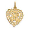 Black Bow Jewelry 14k Yellow Gold, Grace Collection, Satin Heart Initial H Pendant, 15mm - 3 of 4