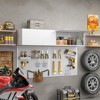 ZACHVO 14 Inch High White Lockable Metal Wall Garage Cabinet with Flip-Up Door, Floating Tool Cabinet for Workshop, Trailer, Basement - 2 of 4