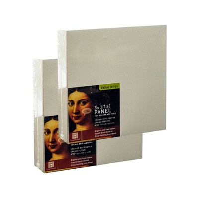 Ampersand The Artist Panel Canvas Texture Cradled Profile, 6"x6"x1.5" - 2pk