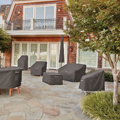 Large Water-Resistant Gray Patio Table & Chair Set Cover