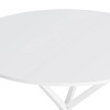 42.13'' Modern Cross Leg Round Dining Table, Occasional Table, Two Piece Removable Top, Matte Finish Iron Legs, Century Modern Circle Table, White - 3 of 4