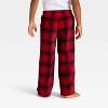 Toddler Plaid Microfleece Holiday Matching Family Pajama Pants - Wondershop™ Red/Black - 3 of 4