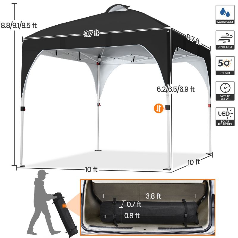 Yaheetech 10 × 10 ft Portable Pop-Up Canopy Tent, 3 of 7