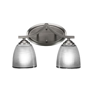 Toltec Lighting Zilo 2 - Light Vanity in  Graphite with 5" Clear Ribbed Shade - 1 of 1