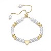 Guili 14K Gold Plated Bracelet with White and Frosted Gold Beads Offers a Soft, Elegant Glow for a Refined and Stylish Everyday Look - 2 of 3