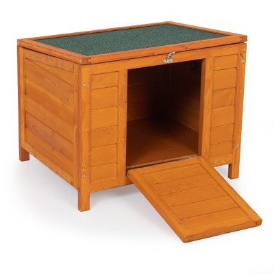 AZL1 Life Concept Pet Crates and Houses Elevated Outdoor Rabbit Hutch with Weatherproof Design and Spacious Interior, Orange, 24"*19.2"*18.6"