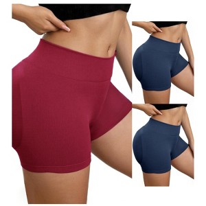 INSPIRE CHIC 3 Packs Women's Slimming Waist Butt Lifter Control Panties Workout Sport Running Shaper Short - 1 of 4