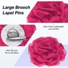 Unique Bargains Handmade Dainty Satin Fabric Big Peony Rose Flower Brooches Hair Clips 1 Pc - 2 of 4