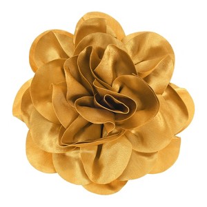 Unique Bargains Alloy Satin Fabric Big Rose Flower Dainty Brooches Pins 1 Pc - 1 of 4