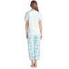 Casual Nights Women's Pointelle Short Sleeve Floral Capri Pajama Set - 4 of 4