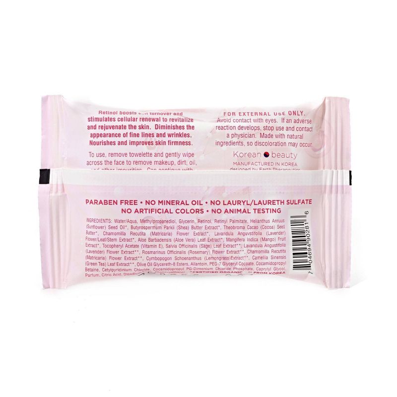 Earth Therapeutics Makeup Remover Wipes - Retinol, 2 of 4