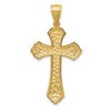 Black Bow Jewelry 14k Yellow Gold Diamond-Cut Budded Cross Pendant - 3 of 4