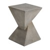 CAVINAS Twisted Hourglass Outdoor Patio Side Table, Hand-Painted Wood-Like Finish Outdoor Accent Tables, Lightweight Concrete Outdoor End Table - 4 of 4