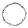 Chisel Stainless Steel Polished 4-6mm Sandblasted Beaded Stretch Bracelet - 2 of 4