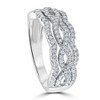 Pompeii3 .67ct Diamond Multi Row Infinity Cross Over Ring 14k White Gold Size 7 - Size 7 - 3 of 4