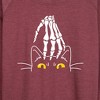 Women's - Instant Message - Skeleton Hand Petting Black Cat Lightweight French Terry Wide Neck Long Sleeve Shirt - 2 of 4
