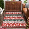 Christmas Decorations Rug for Bedroom Living Room Washable Rug Low Pile Non Slip Floor Cover Retro Foldable Soft Carpet for Playroom,Red Green/8'x10' - 2 of 4
