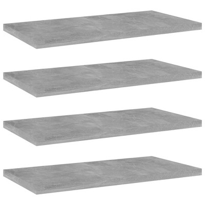 vidaXL Bookshelf Boards 4 pcs Concrete Gray 15.7 in.x7.9 in.x0.6 in. Engineered Wood