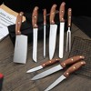 9-Piece Kitchen Knife Set, Knife Set with Roll Bag, Lightweight and Portable, Dishwasher Safe (Brown) - 2 of 4