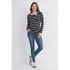 Hello Miz Women's Striped Long Sleeve Round Neck Maternity Nursing Top - 4 of 4