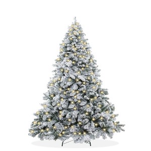 Casafield Realistic Snow-Flocked Pine Artificial Holiday Christmas Tree with Sturdy Metal Stand - 1 of 4