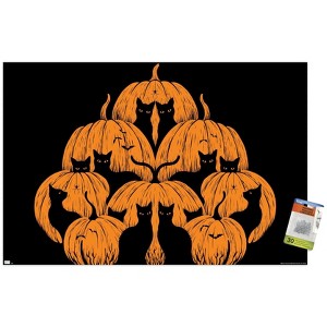 Trends International Episodic Drawing - Pumpkin Cat Unframed Wall Poster Prints - 1 of 4