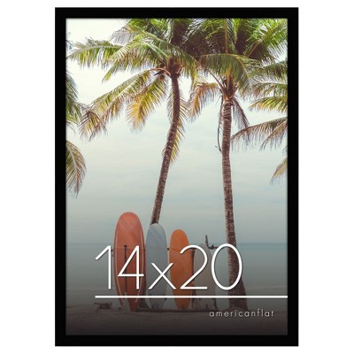 Americanflat 14x20 Picture Frame in Black - Composite Wood with Polished Plexiglass - Horizontal and Vertical Formats for Wall