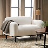 Contemporary 2-Seater Loveseat, Boucle or Velvet Upholstery, Birch Wood Legs for Living Room - 3 of 4