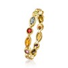 Pure Collection by Ross-Simons 0.84 ct. t.w. Multi-Gemstone Geometric Eternity Band in 14kt Yellow Gold - 3 of 4