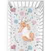 Sweet Jojo Designs Girl Baby Fitted Crib Sheet Pop Floral Pink and Blue - 4 of 4