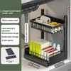 COZONY Under Sink Organizer with Pull Out Drawers, 2-Tier L-Shaped Adjustable Kitchen Cabinet Storage, Metal Shelf for Bathroom - 2 of 4